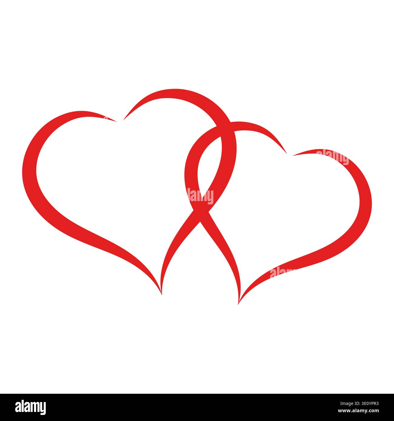 Love two hearts Valentines day collection shape romantic wedding sketch drawn brush outline icon vector image Stock Vector