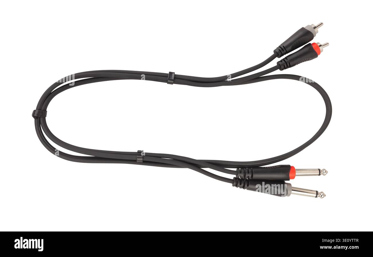 rca ts audio cable path isolated on white Stock Photo