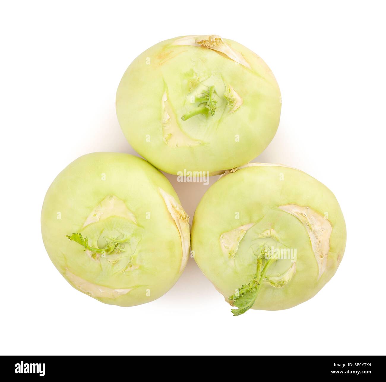 kohlrabi path isolated on white top view Stock Photo