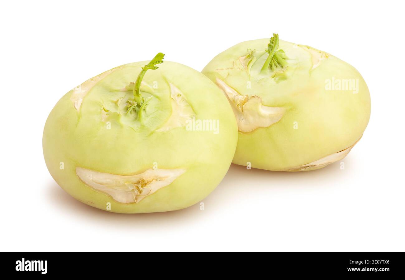 kohlrabi path isolated on white Stock Photo