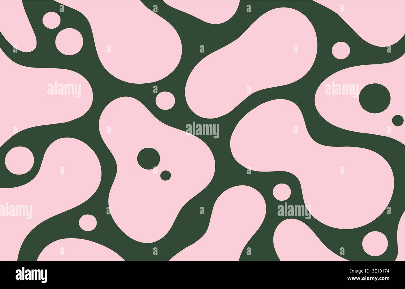 Abstract biomorphic cell pattern black organic shapes modern seamless vector background Stock Vector