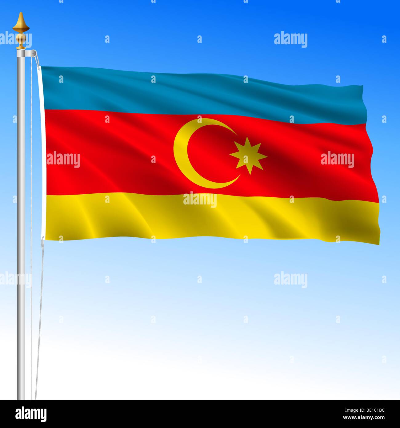 Nakhchivan autonomous Republic flag, Azerbaijan, asiatic country, vector illustration Stock Vector