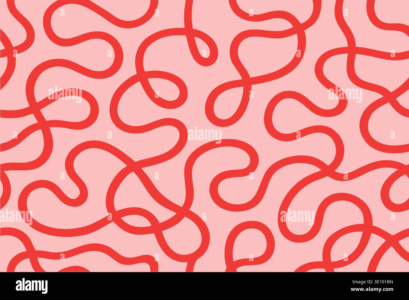 Seamless pink squiggle line abstract pattern modern decorative vector background Stock Vector