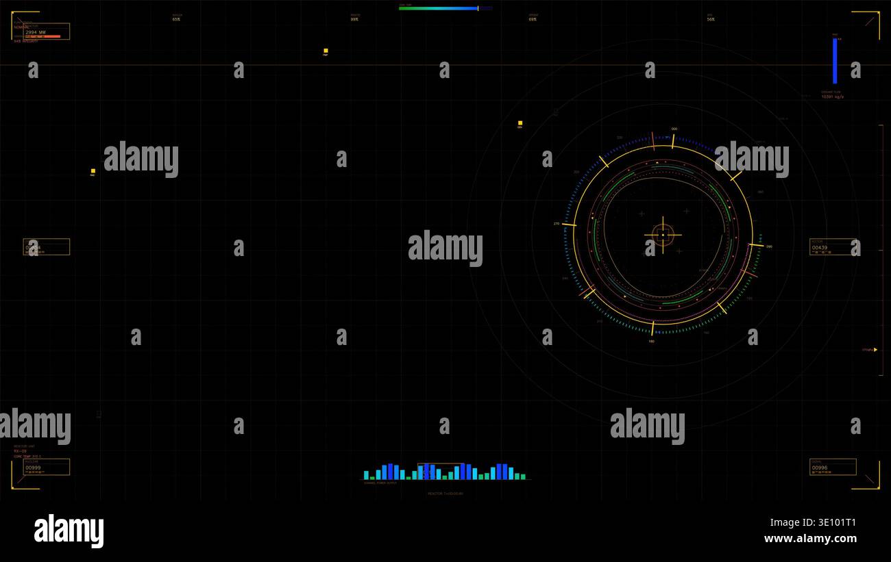 Nuke Interface Layout Nuclear Reactor Operations HUD Interface with Radar Display Stock Photo ...