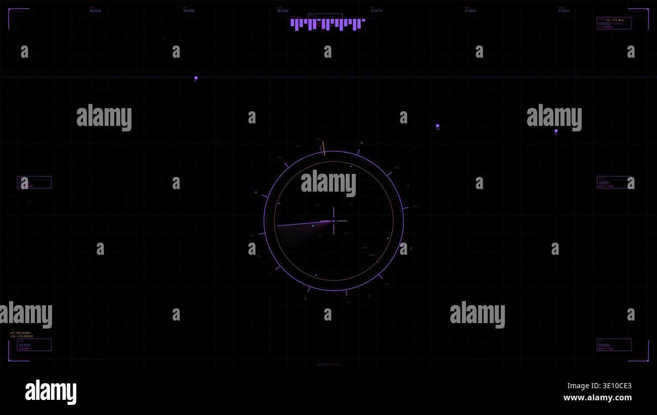 Digital purple radar animation hud hi-res stock photography and images ...