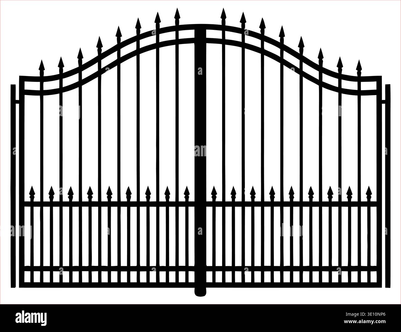 silhouette wrought iron gate vector Stock Vector