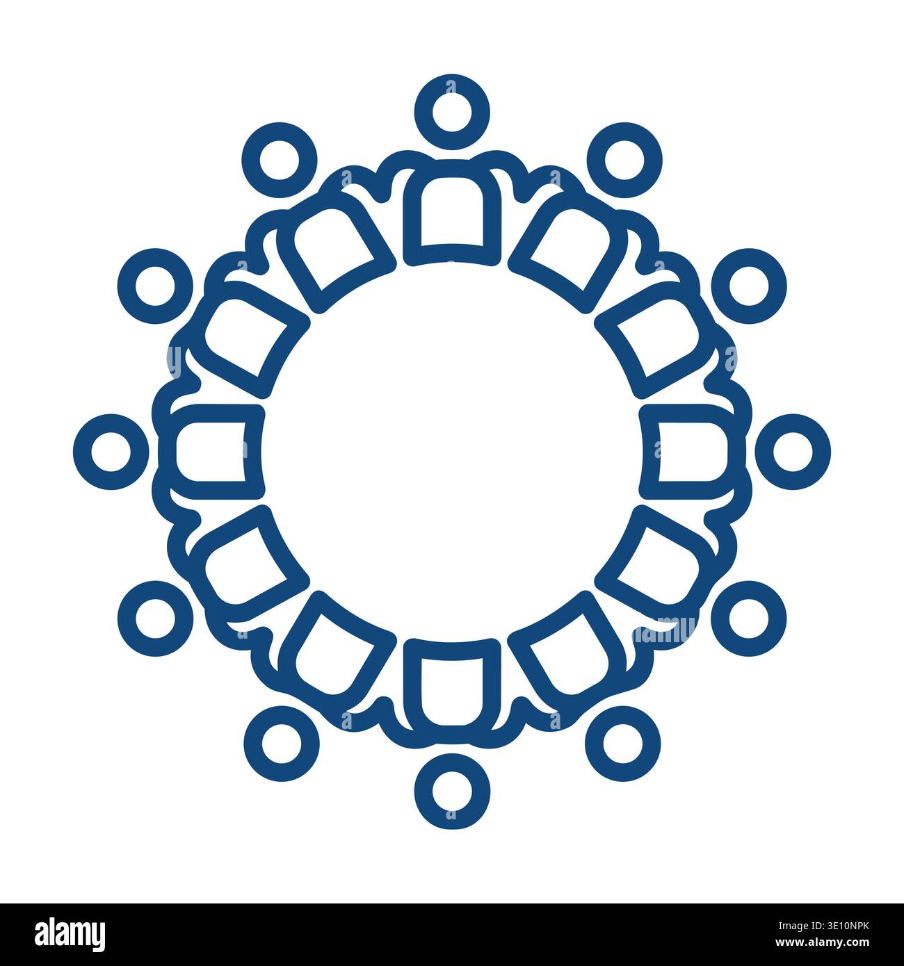 Business Gear Synergy Icon, Blue People Figures Turning Interlocking ...