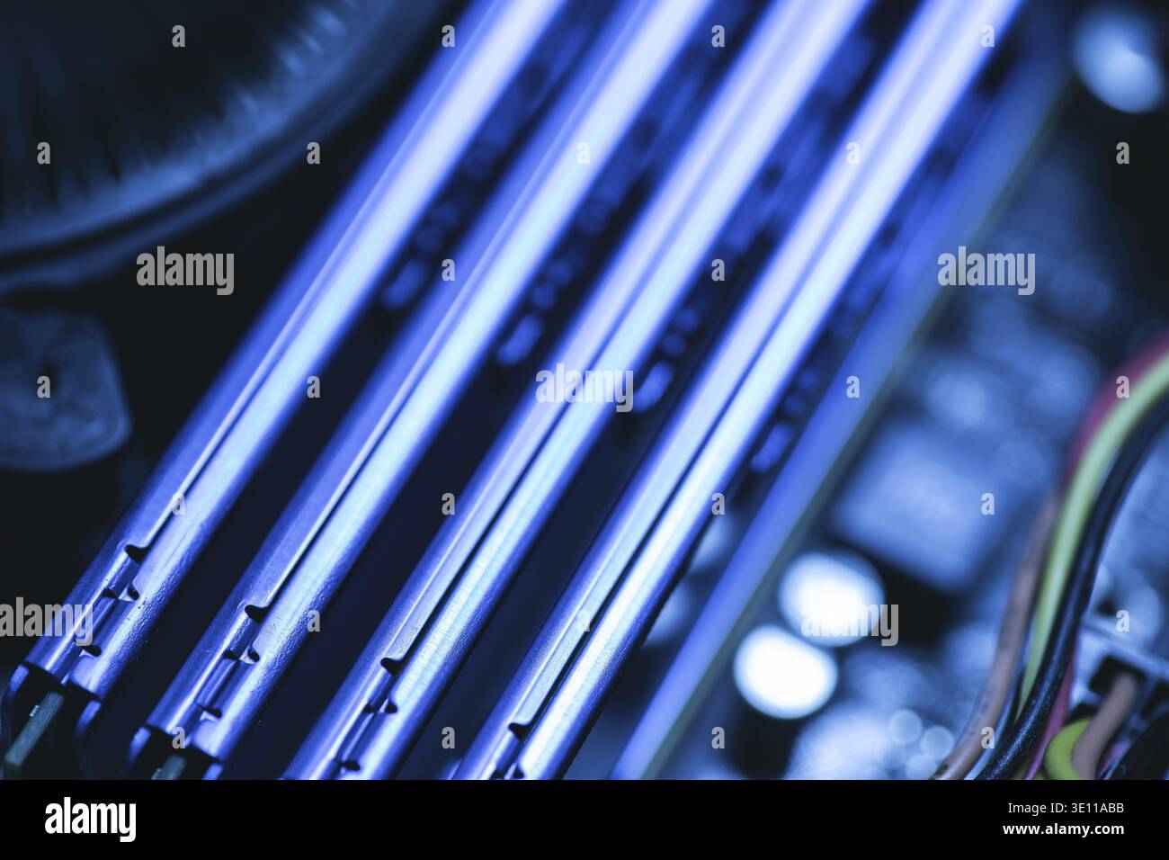 Close-up of RAM memory inside the personal computer Stock Photo