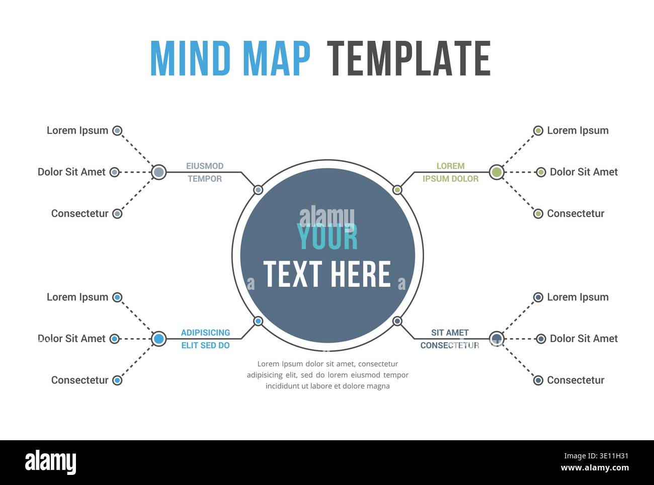 Absrtact mind map template, business infographics, vector eps10 illustration Stock Vector