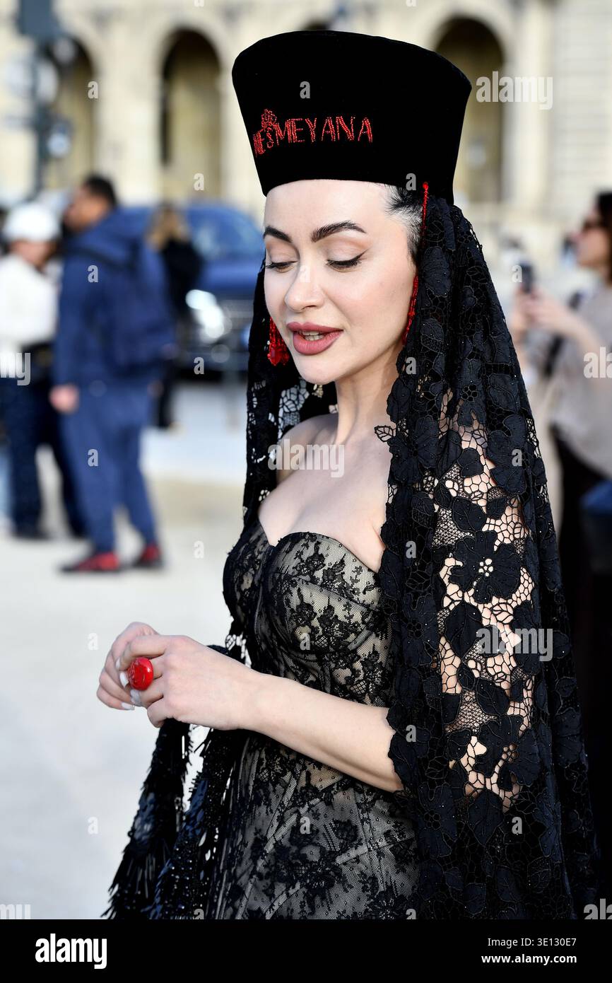 Kerry Berry outside Schiaparelli, during Paris Fashion Week ...