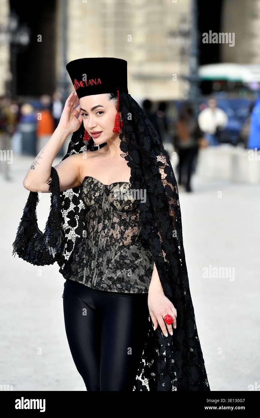 Kerry Berry outside Schiaparelli, during Paris Fashion Week ...