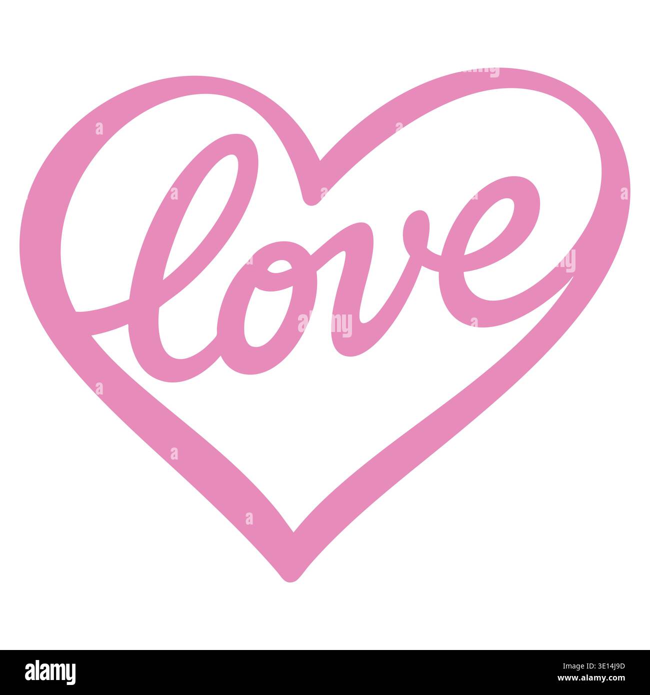 Love heart logo with script lettering romantic design element Stock Vector