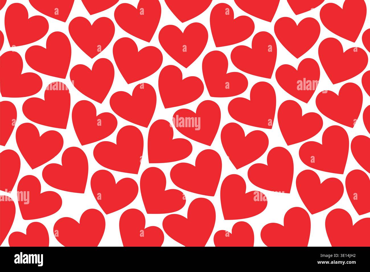 Red heart pattern romantic seamless Valentine background design Stock Vector