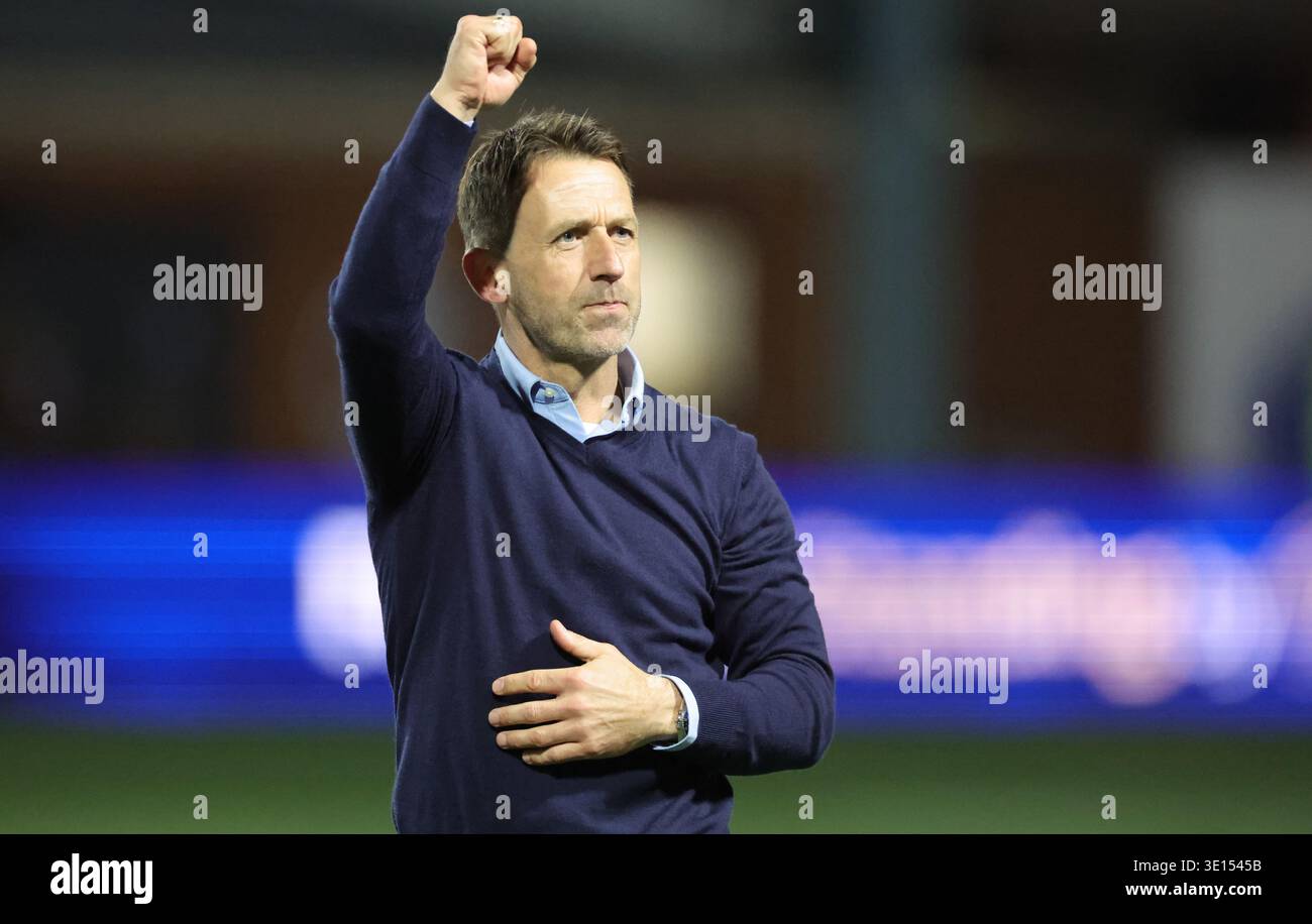 Kilmarnock Manager Neil McCann Celebrates Following The William Hill Kilmarnock Manager Neil Mccann Celebrates Following The William Hill Premiership Match At Bbsp Stadium Rugby Park Kilmarnock Picture Date Saturday March 14 2026 3E1545B 