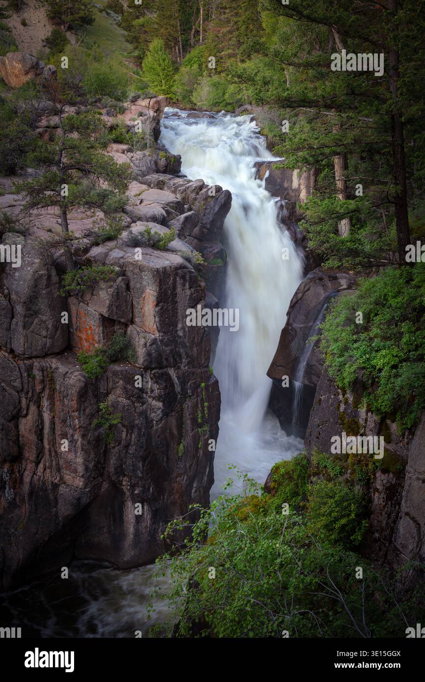 Powerful view of Shell Falls dropping through Shell Canyon. Located in ...