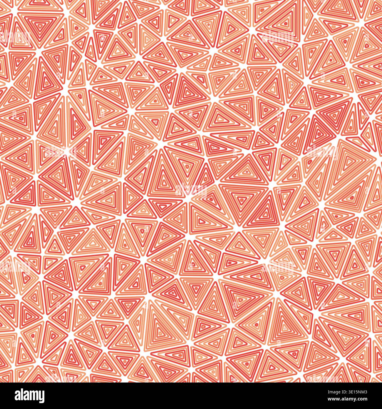 Triangles pattern. Multiple repeated inner triangles. Compact shape size. Monotone colored style. Seamless pattern. Beautiful vector tiles. Stock Vector