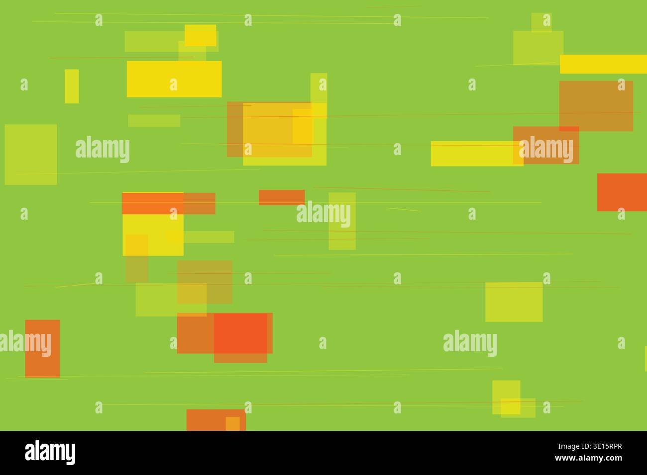 Neon Green Glitch Blocks Digital Background Stock Vector