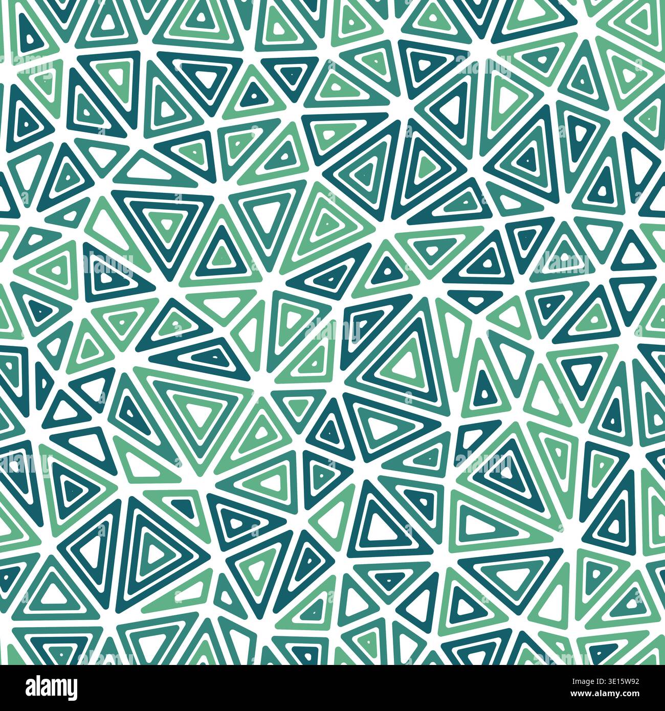 Triangular pattern background. Medium triangle size. Multiple repeated inner triangles. Multicolored style. Repeatable pattern. Vibrant vector tiles. Stock Vector