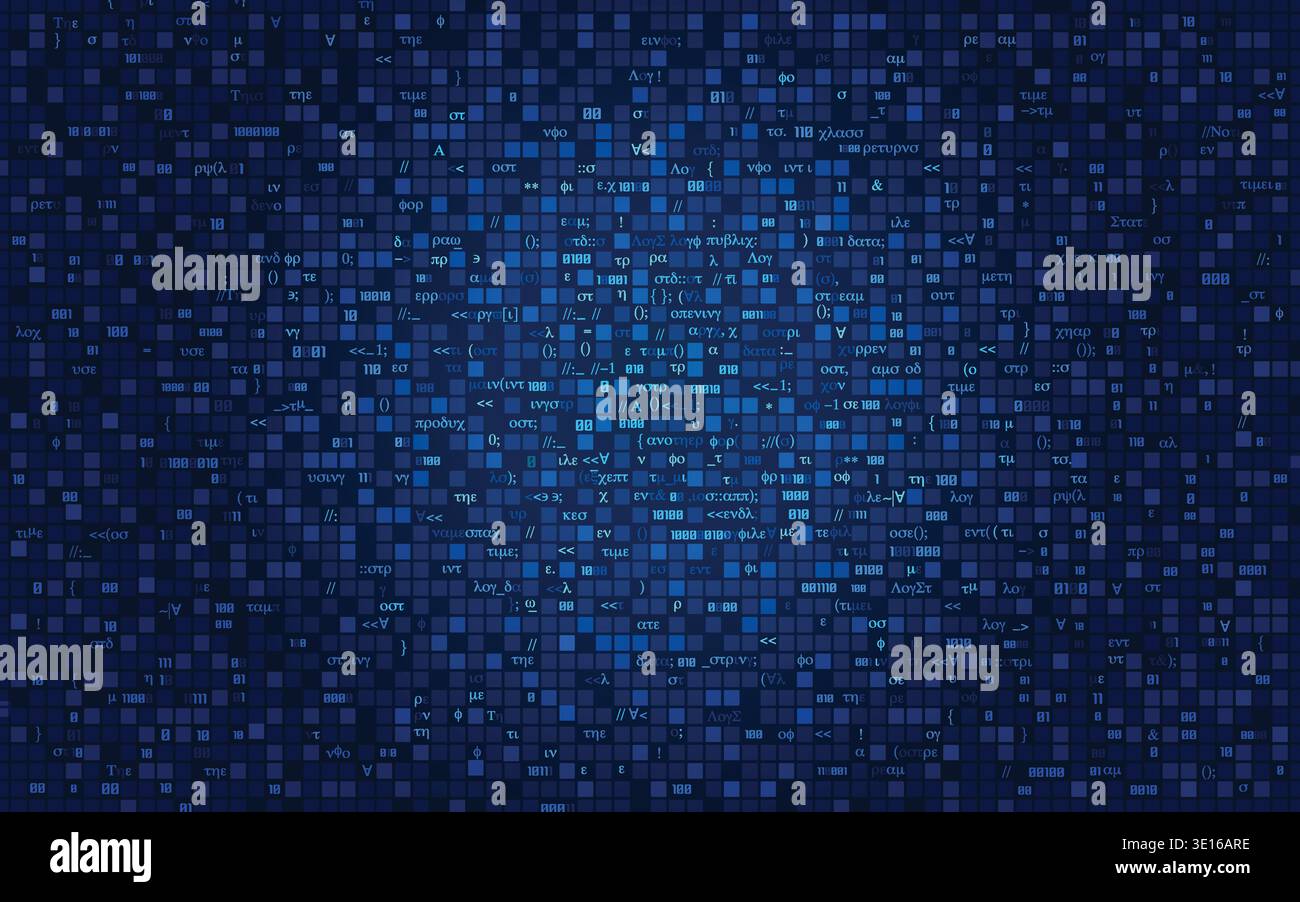 abstract digital technology background, concept of programming code Stock Vector