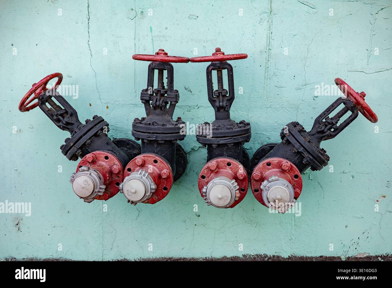 Red Valve Rff4348 Red fire valve mounted on hi-res stock photography and images - Alamy