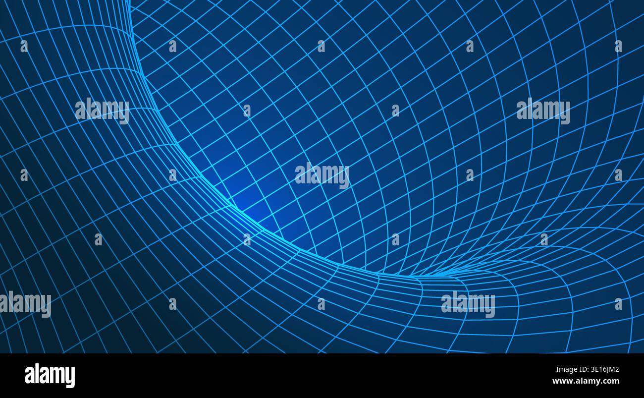 Futuristic AI neural network tunnel Stock Vector