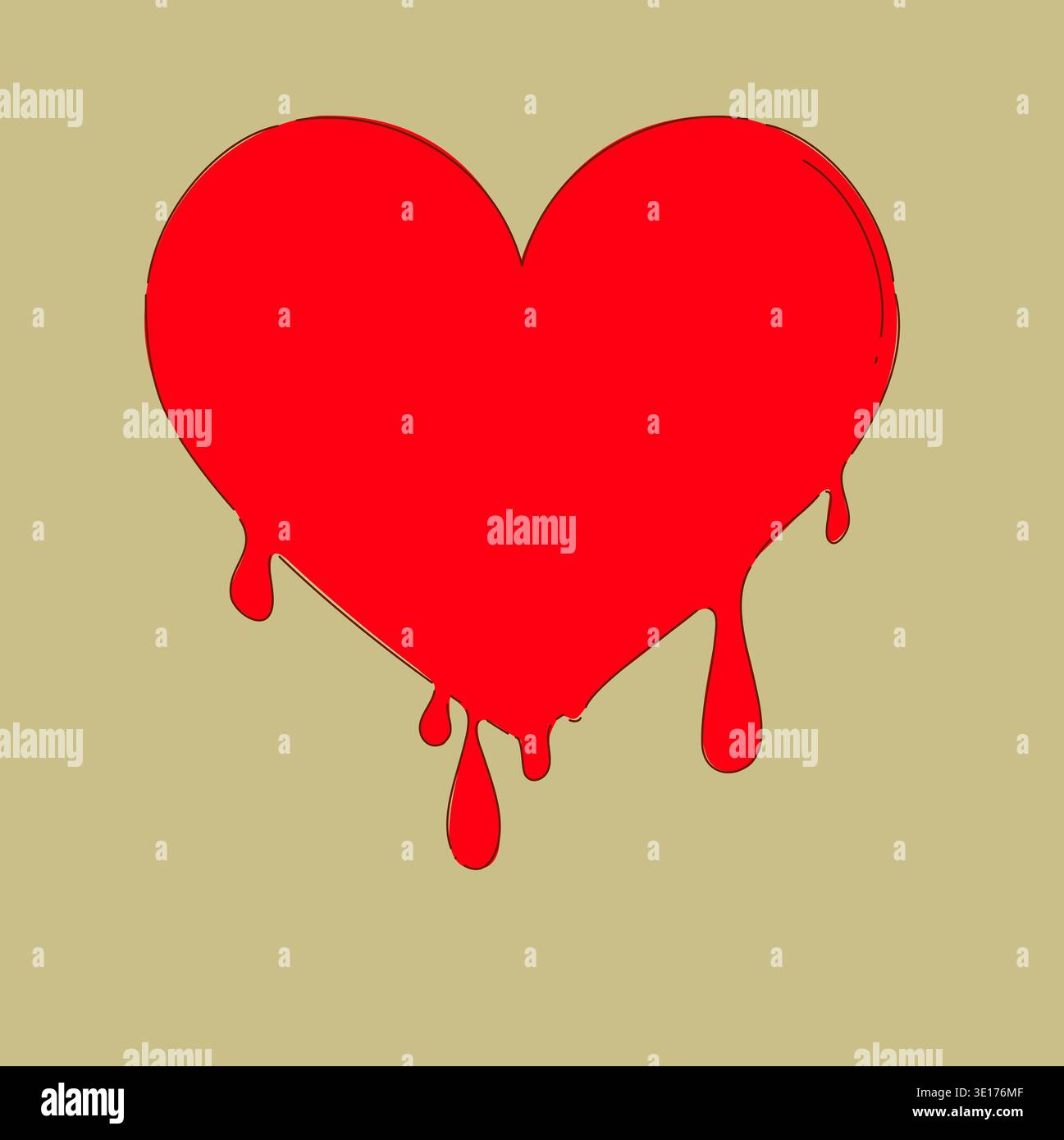 Multiple Drips Bleeding red heart with multiple drips, stark imagery for sacrifice ...