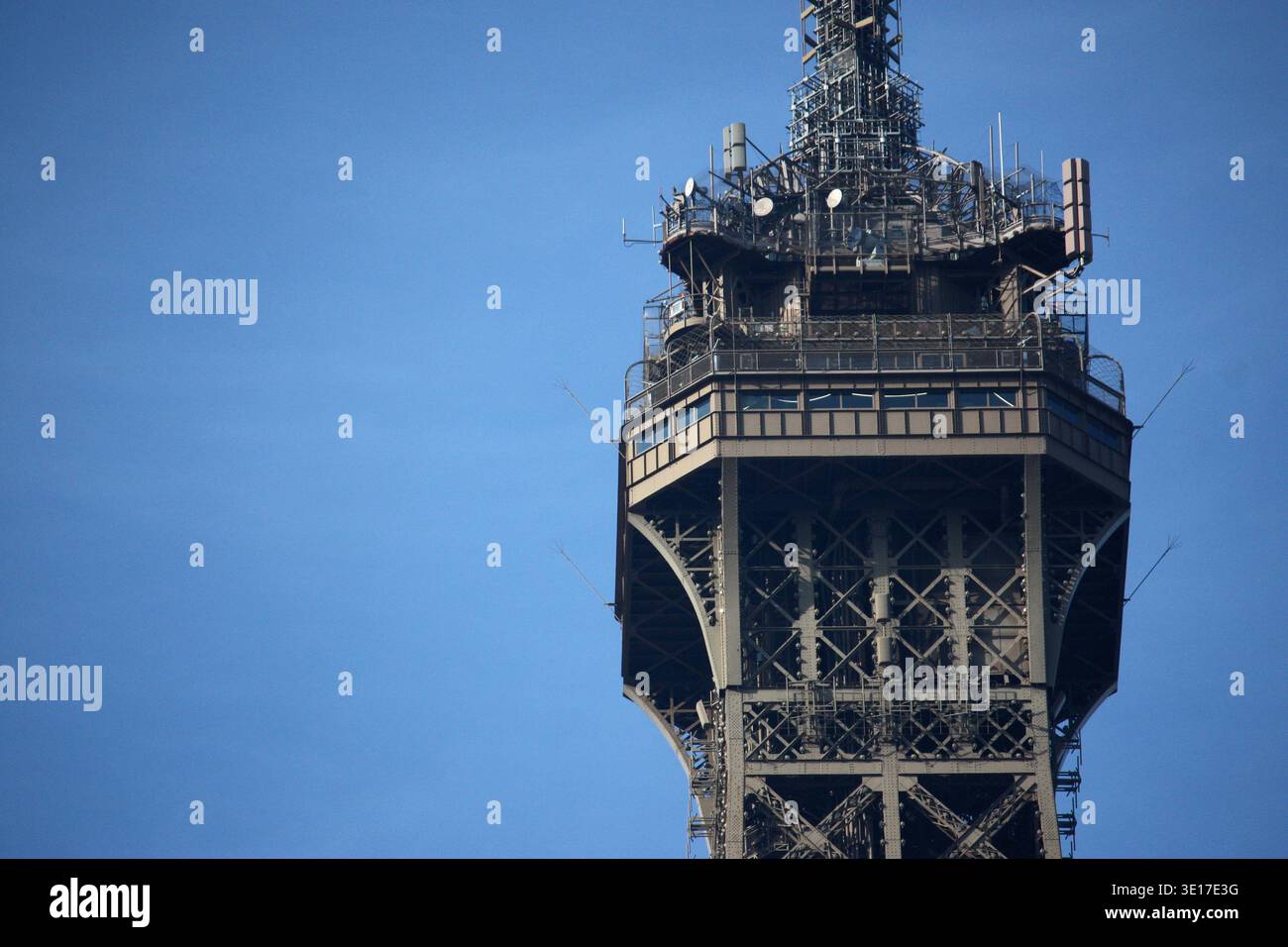 Top of Eiffel Tower Stock Photo