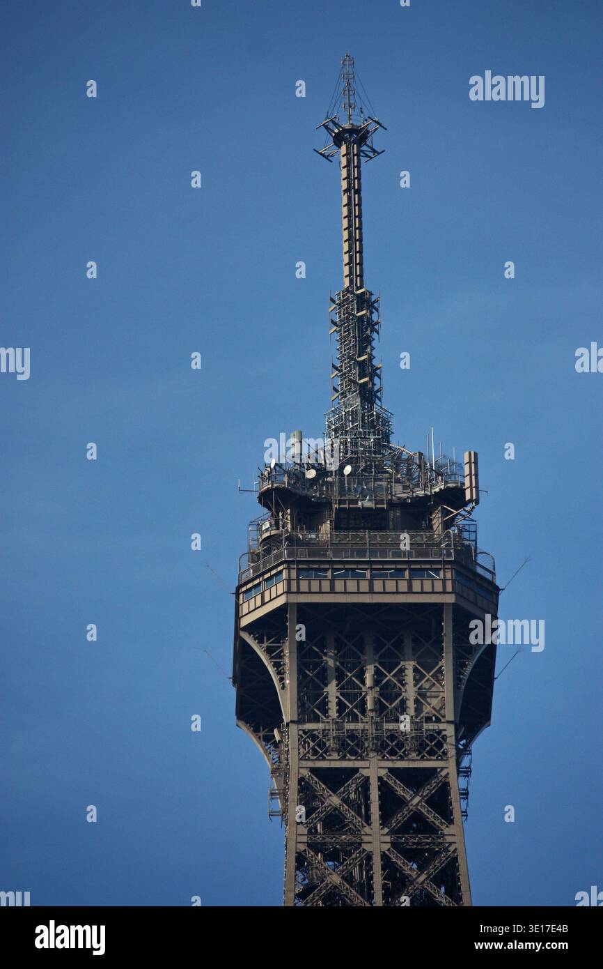 Top of Eiffel Tower Stock Photo