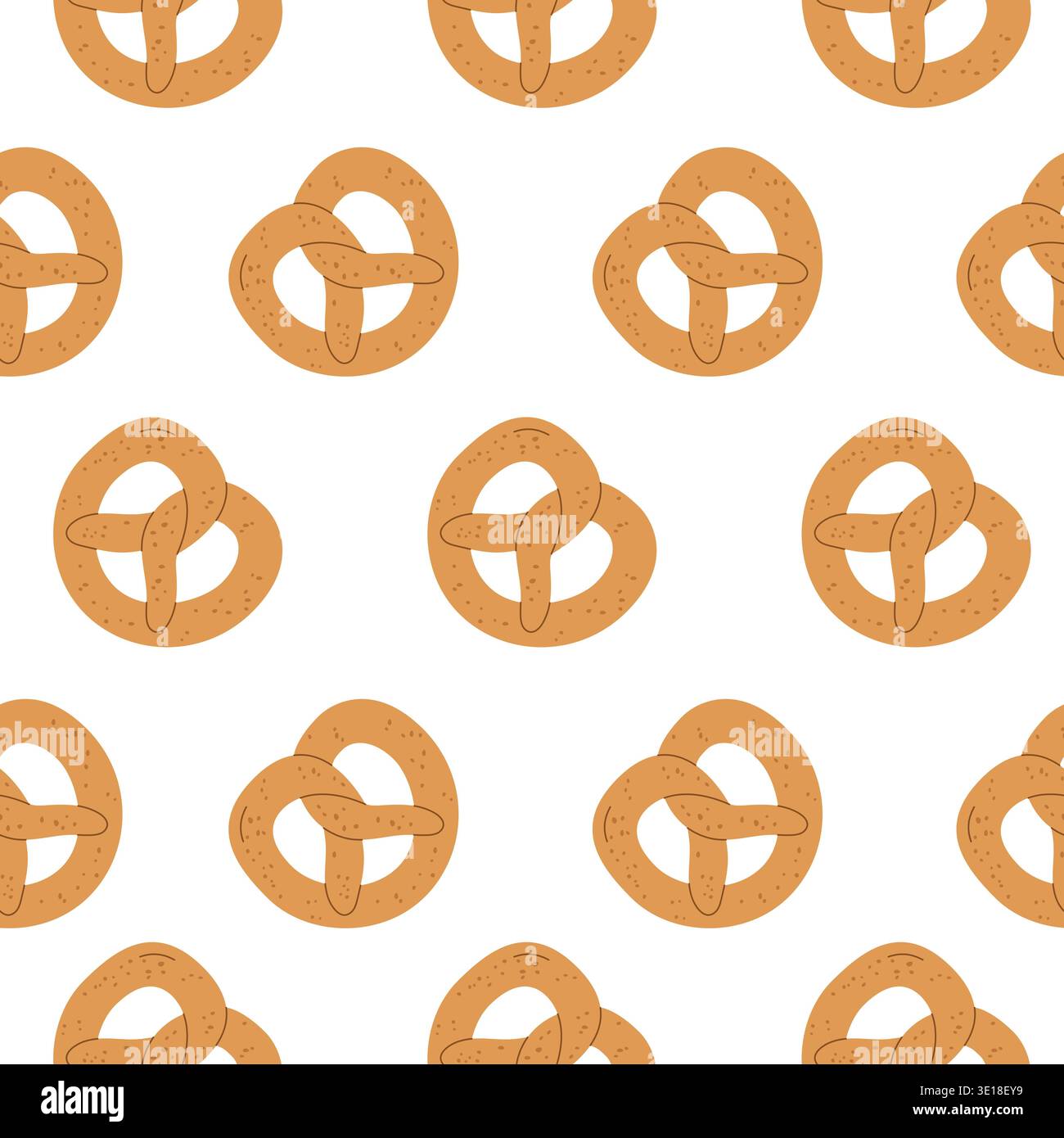 Traditional bakery seamless pattern with fresh baked pretzels vector Stock Vector