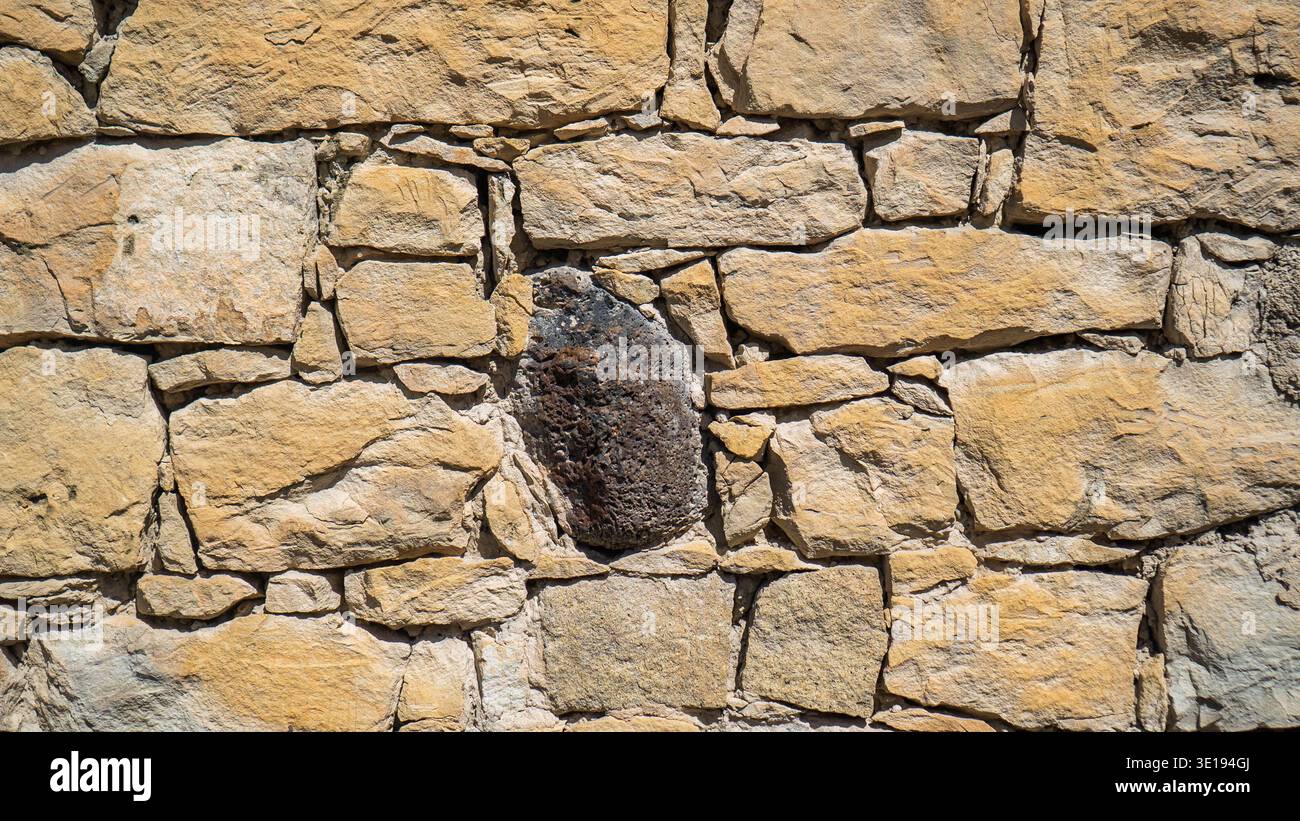 Old Stone Wall Pattern Natural Rock Background Stock Photo