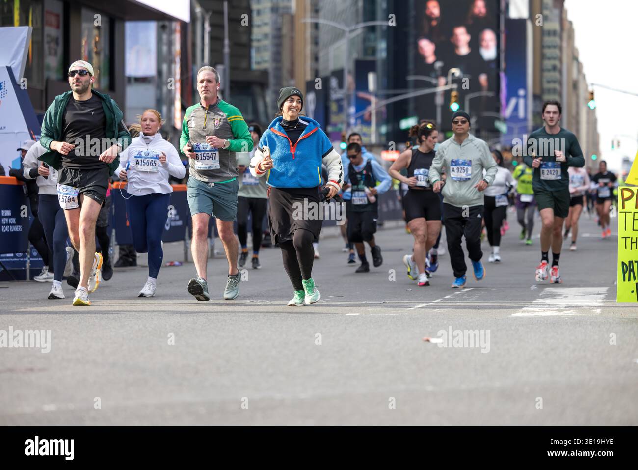 Runners are seen in Times Square during the United Airlines NYC Half ...