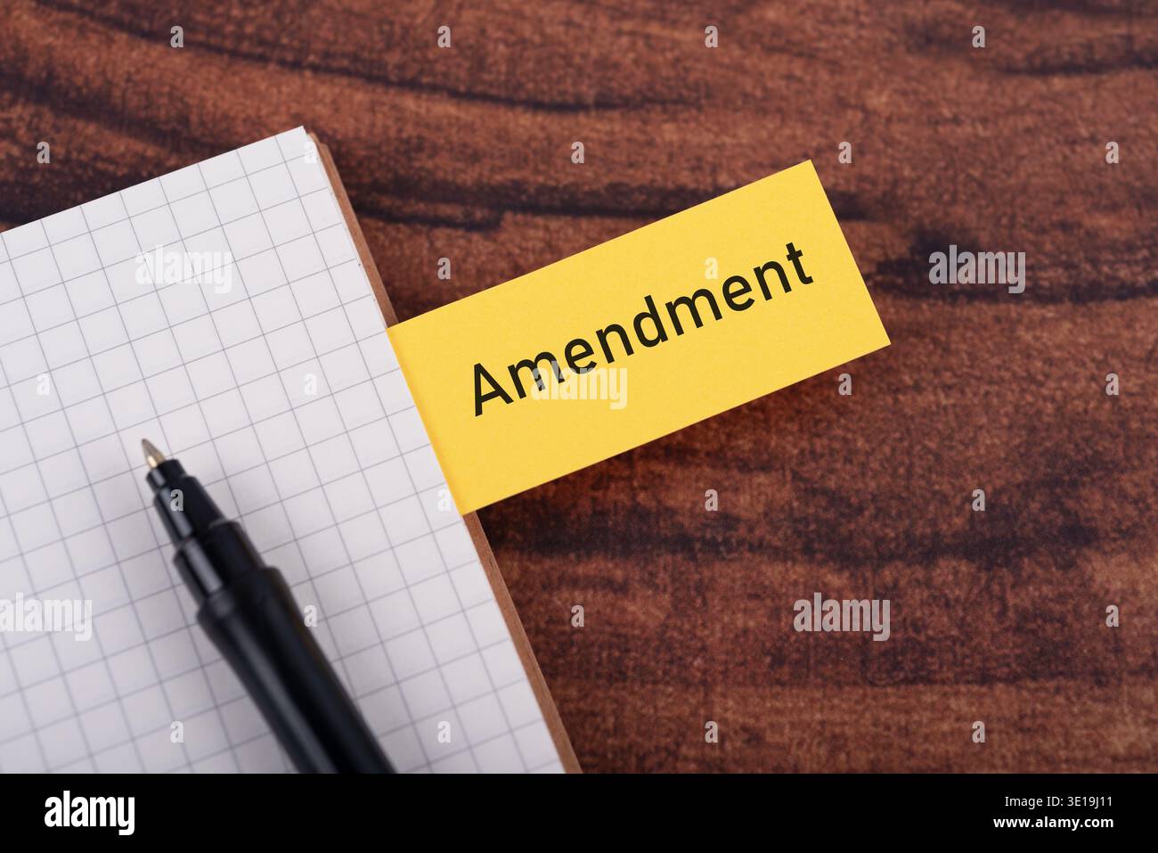 Amendment text on sticky notes Stock Photo