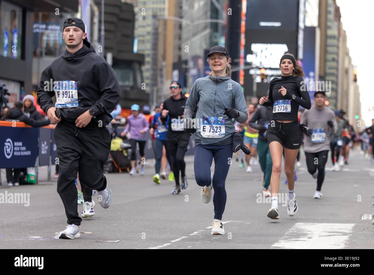 Runners are seen in Times Square during the United Airlines NYC Half ...