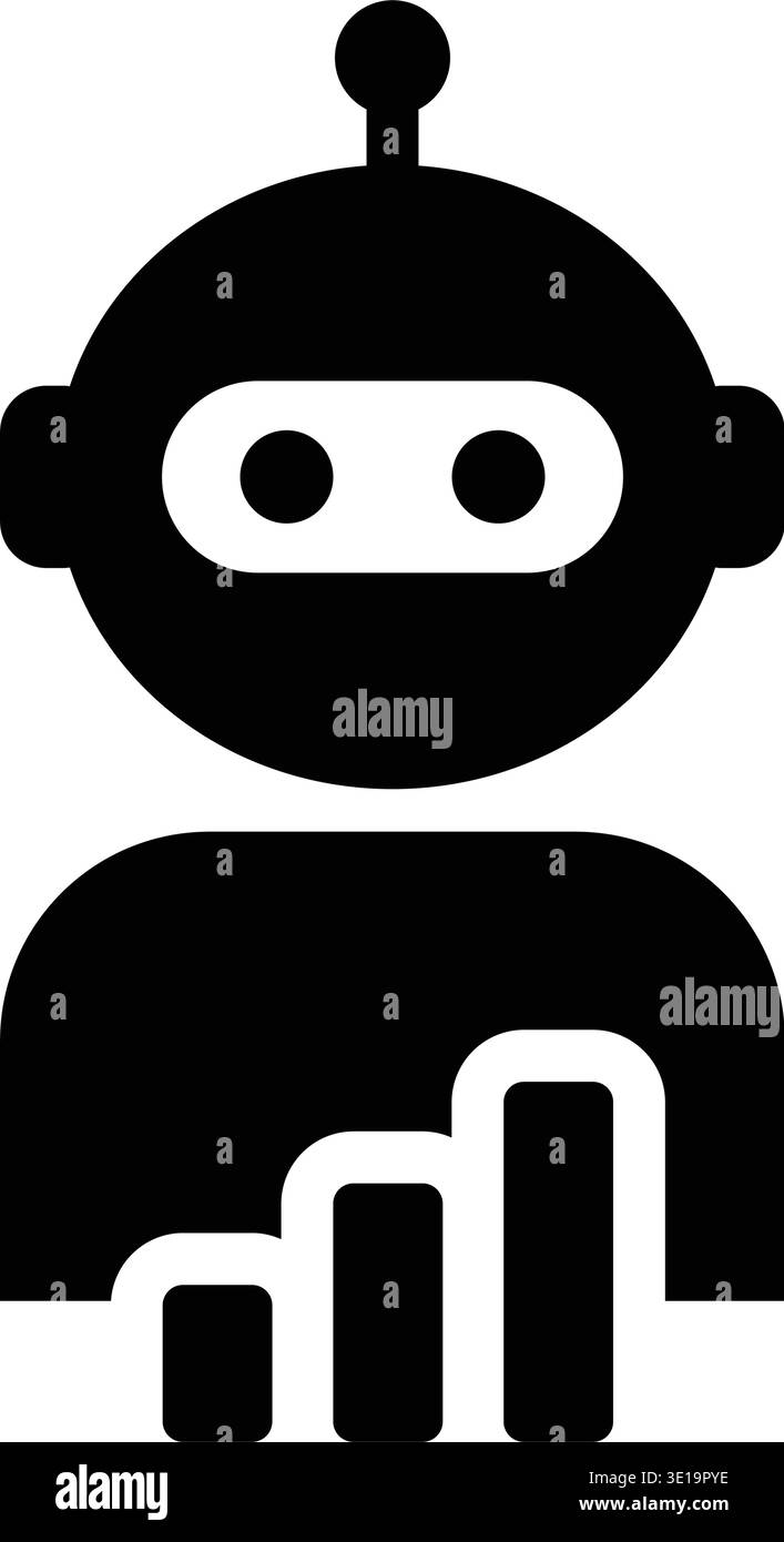 AI Robot Analytics Growth Icon, chart graphh data statistic performance ...
