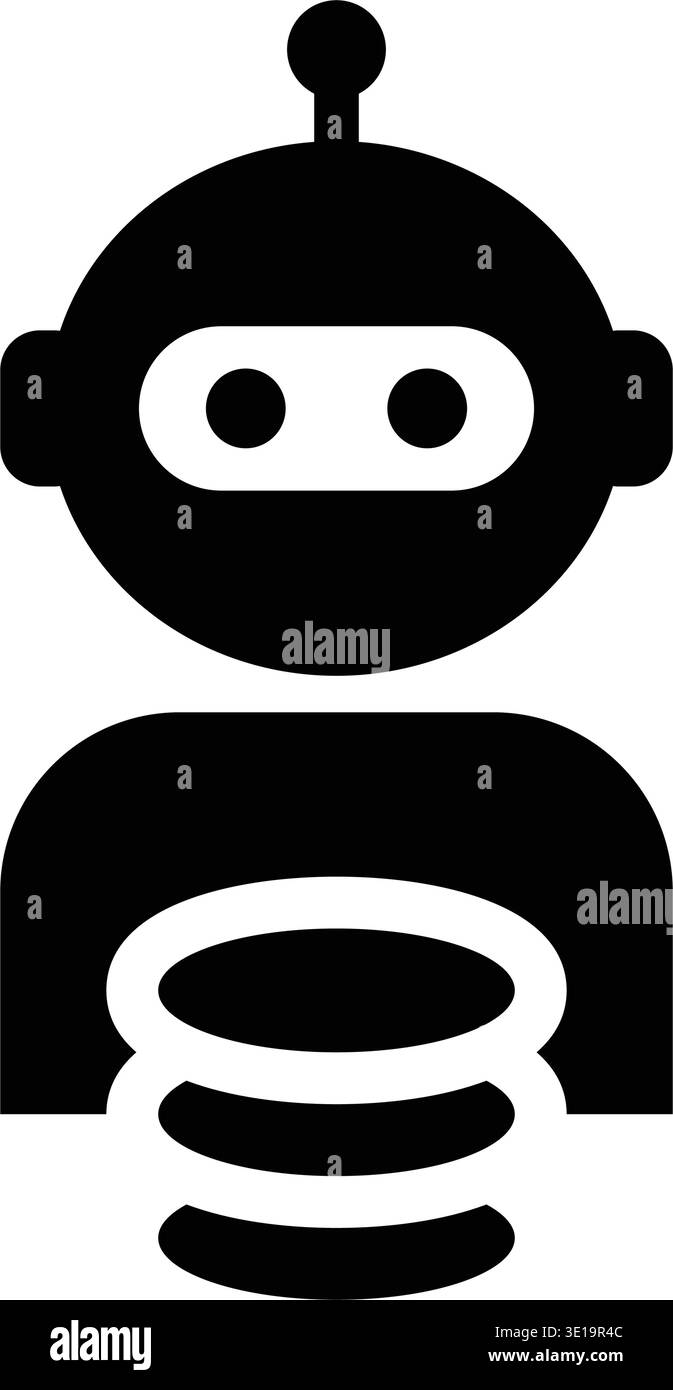 AI Robot Finance Coins Icon, money currency banking payment system vector illustration Stock Vector