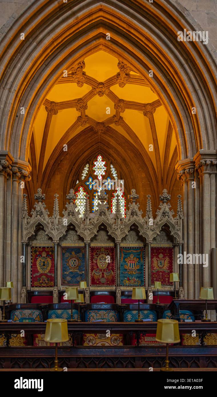 Wells, England, July 20, 2025: Interior of Wells cathedral in England.IMAGE Stock Photo