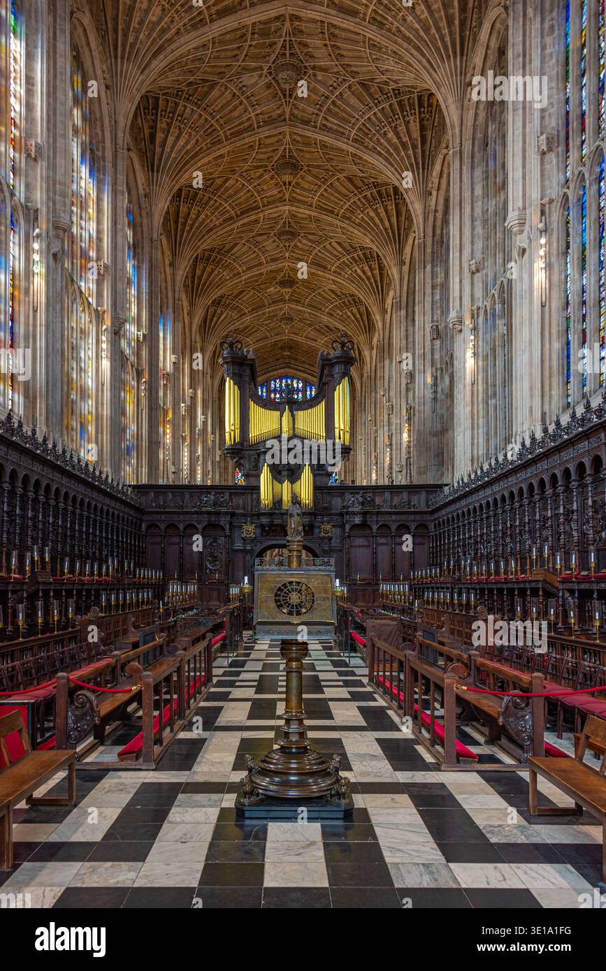 Cambridge, England, July 25, 2025: Interior of King's College chapel at Cambridge, England.IMAGE Stock Photo