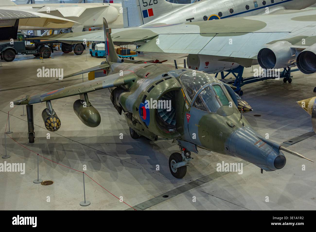 Duxford, England, July 26, 2025: Harrier exhibited at the Duxford imperial war museum in England.IMAGE Stock Photo