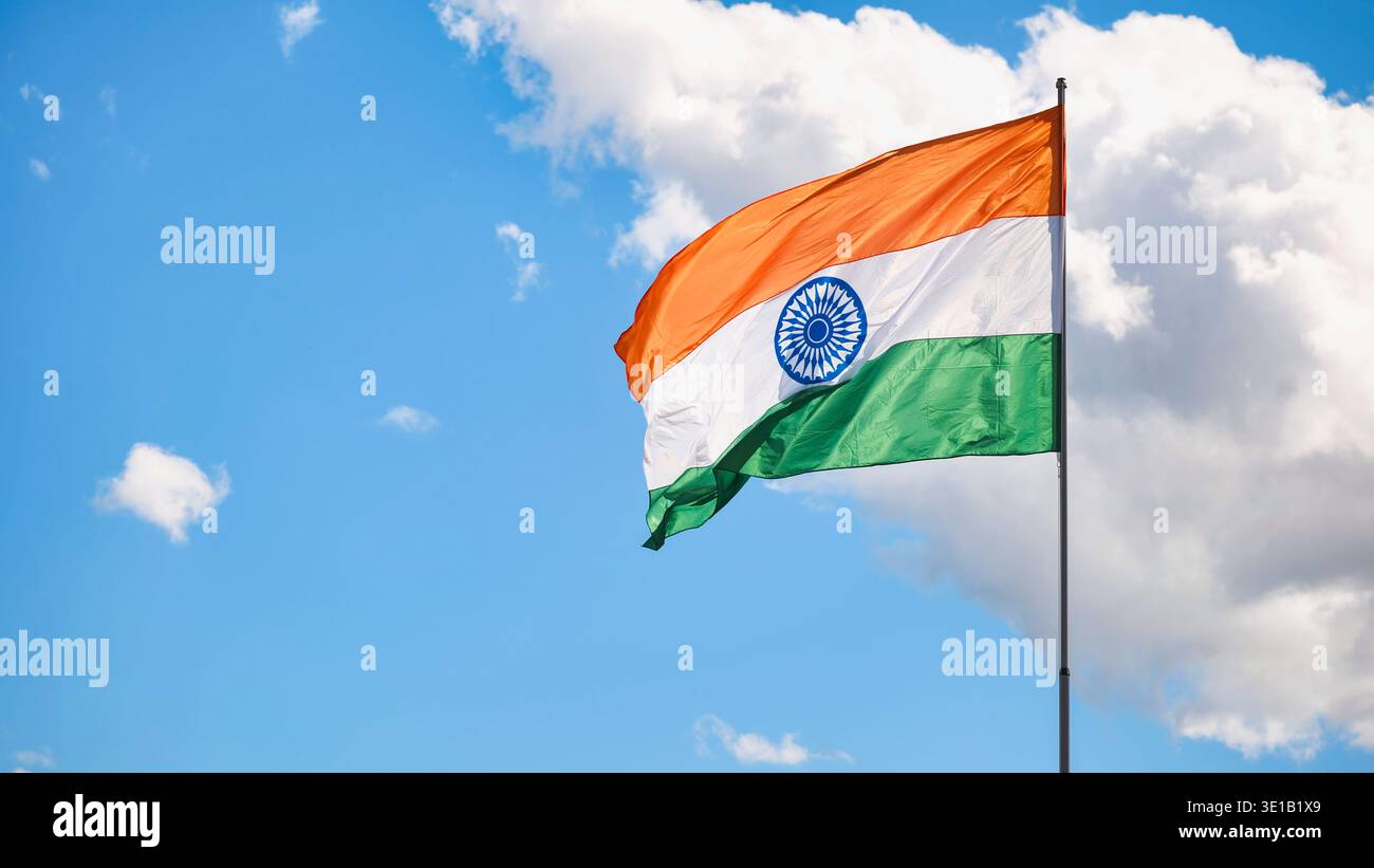 Waving indian flag hi-res stock photography and images - Alamy