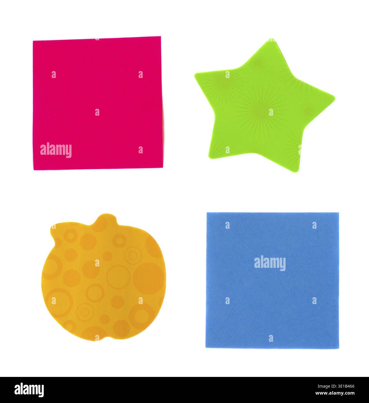 Multicolored paper stickers isolated on white background Stock Photo