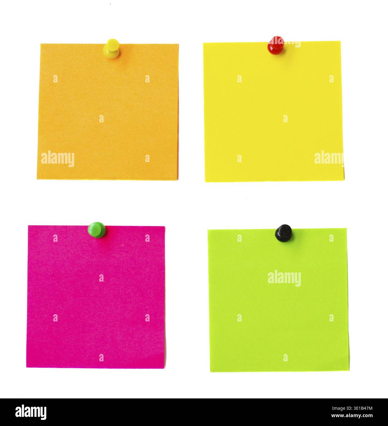 Multicolored paper stickers isolated on white background Stock Photo