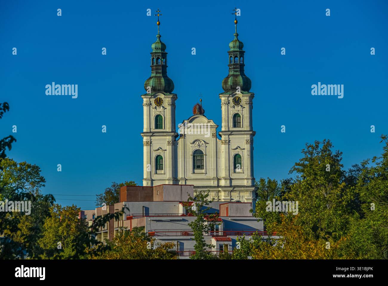Basilica of the Visitation of the Virgin Mary at Frydek Mistek in Czech republic.IMAGE Stock Photo