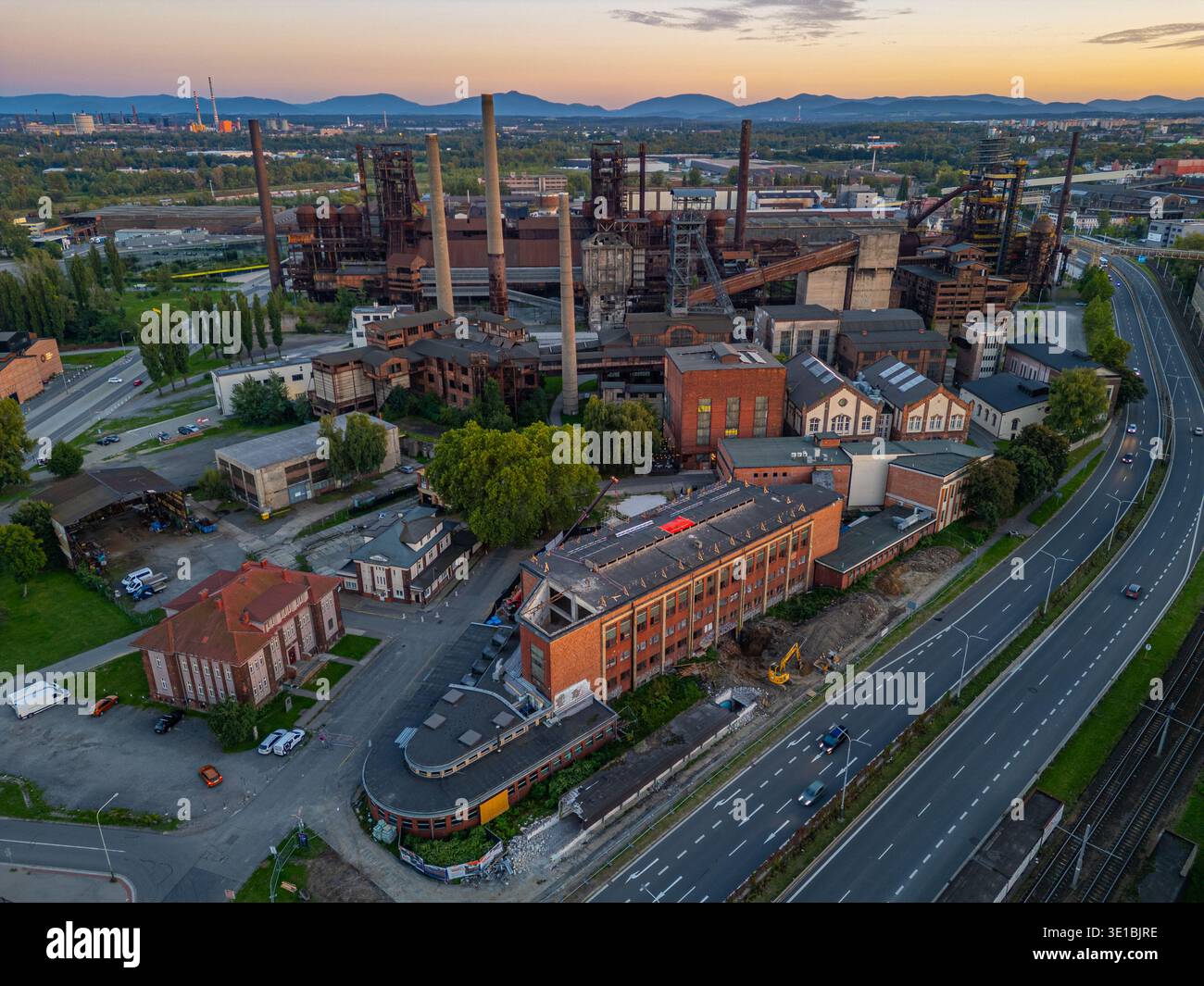 Sunset view of Dolni Vitkovice industrial area in Ostrava, Czech republic.IMAGE Stock Photo