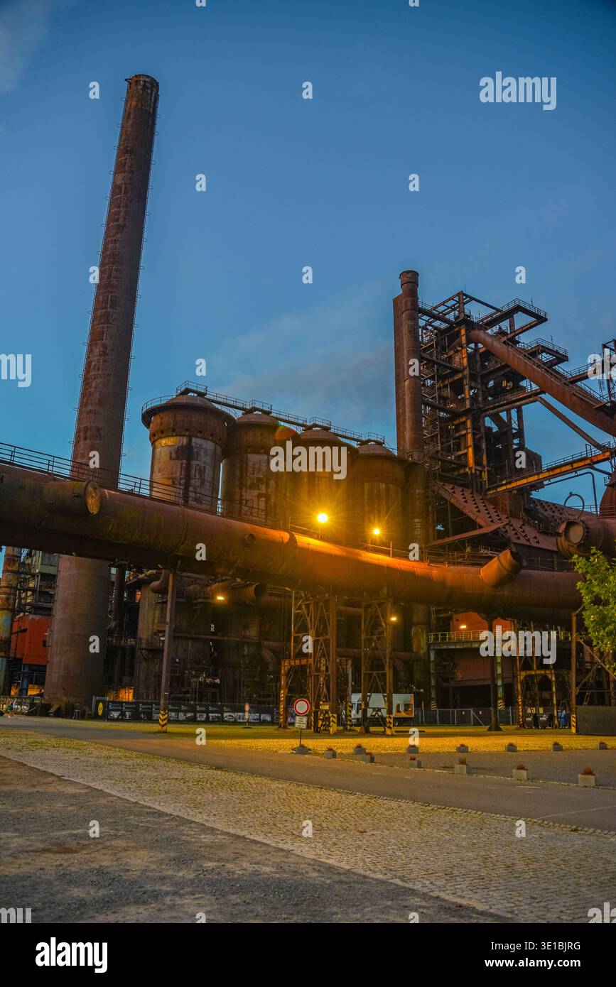 Sunset view of Dolni Vitkovice industrial area in Ostrava, Czech republic.IMAGE Stock Photo