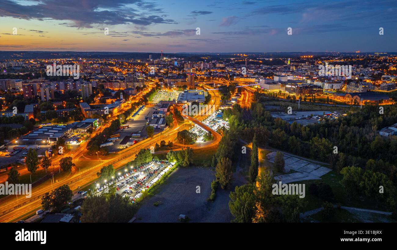 Sunset view of Dolni Vitkovice industrial area in Ostrava, Czech republic.IMAGE Stock Photo