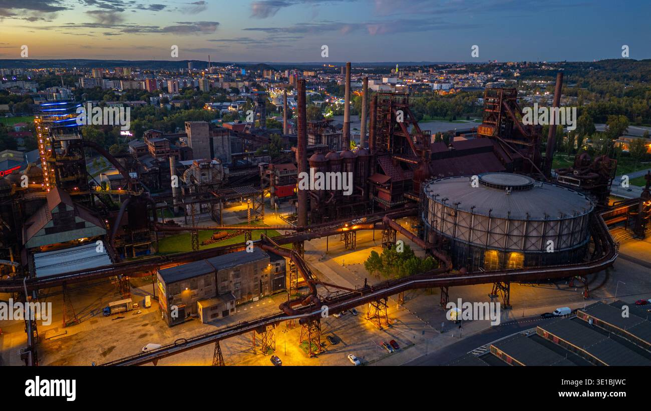 Sunset view of Dolni Vitkovice industrial area in Ostrava, Czech republic.IMAGE Stock Photo
