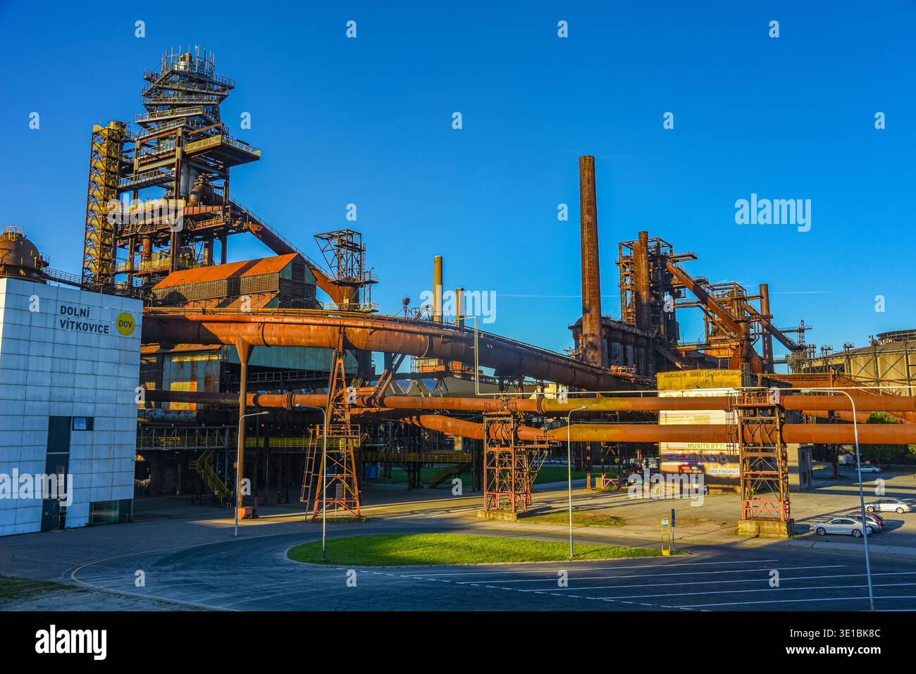 Sunset view of Dolni Vitkovice industrial area in Ostrava, Czech republic.IMAGE Stock Photo