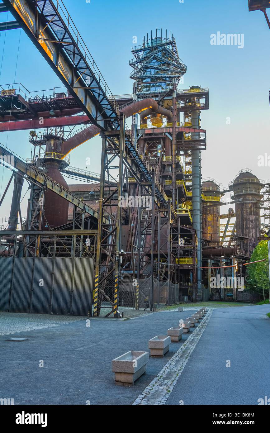 Sunset view of Dolni Vitkovice industrial area in Ostrava, Czech republic.IMAGE Stock Photo