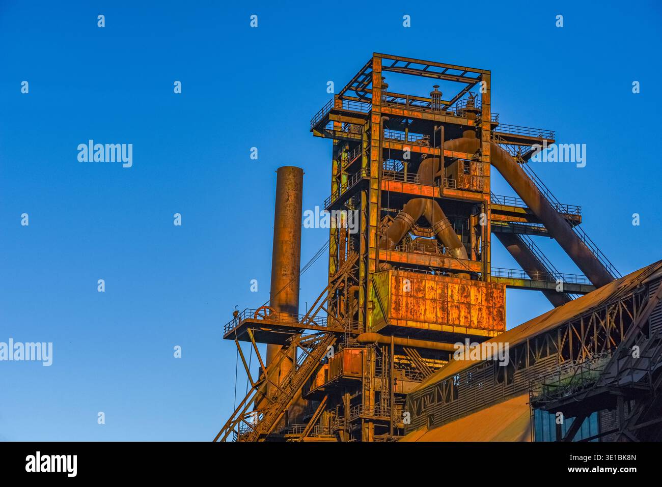 Sunset view of Dolni Vitkovice industrial area in Ostrava, Czech republic.IMAGE Stock Photo