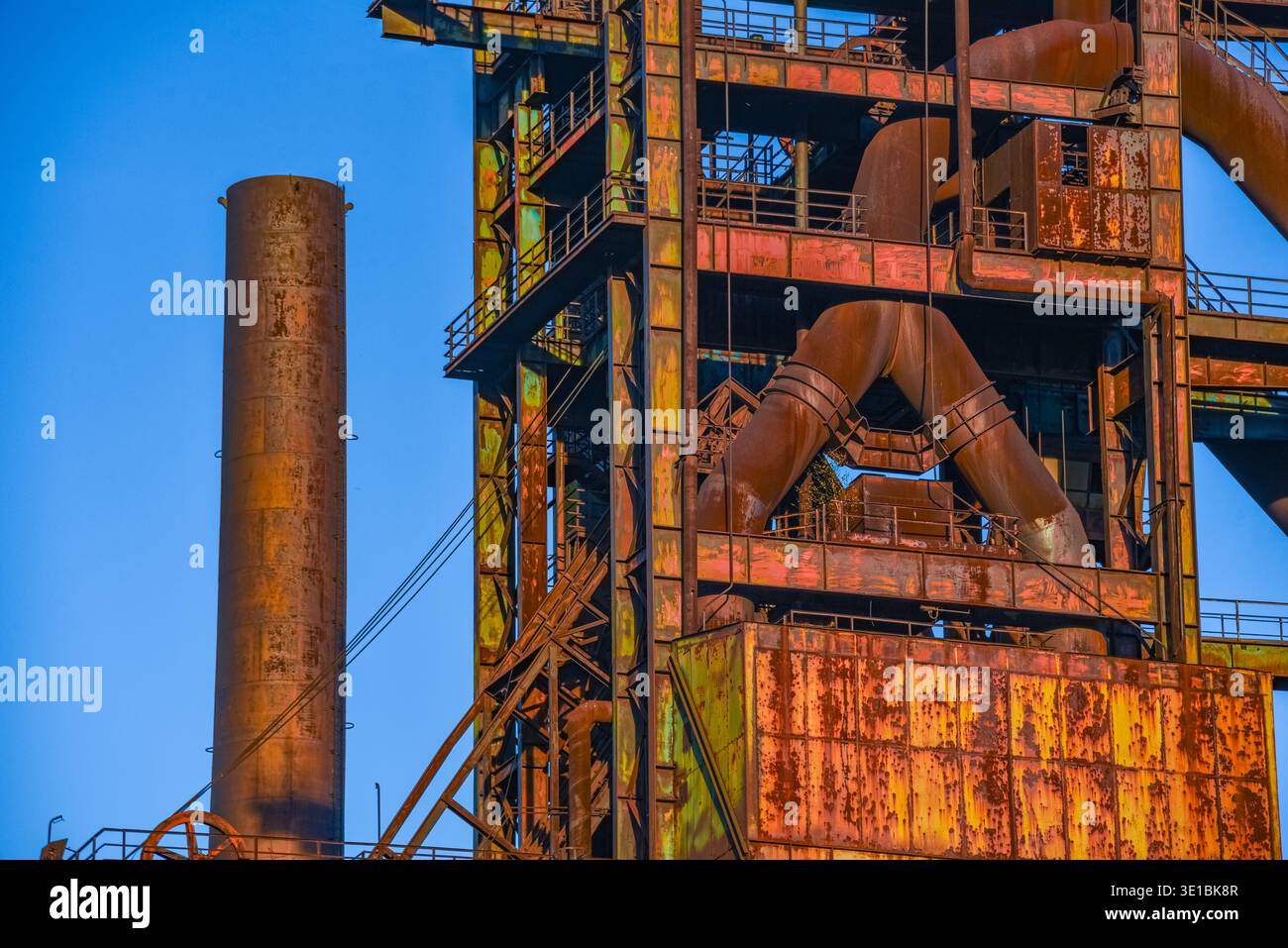 Sunset view of Dolni Vitkovice industrial area in Ostrava, Czech republic.IMAGE Stock Photo